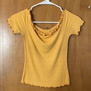 Over the shoulder ribbed top